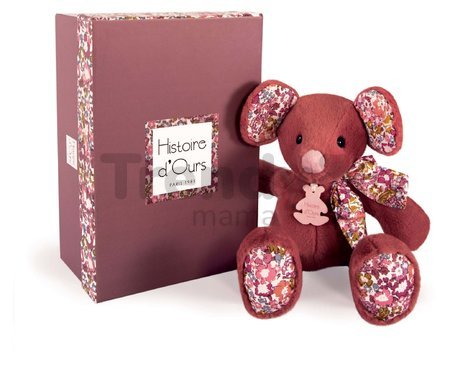 Plyšová myška Mouse Terracotta Copain Calin Histoire d’ Ours červená 25 cm v darčekovom balení od 0 mes
