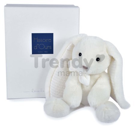 Plyšový zajačik Bunny White Les Preppy Chics Histoire d’ Ours biely 30 cm v darčekovom balení od 0 mes
