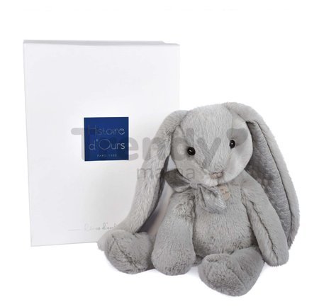 Plyšový zajačik Bunny Pearl Grey Les Preppy Chics Histoire d’ Ours sivý 40 cm v darčekovom balení od 0 mes