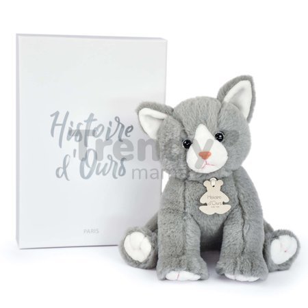 Plyšová mačička Baby Cat Powder Grey Histoire d’ Ours sivá 18 cm v darčekovom balení od 0 mes