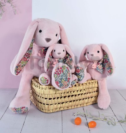 Plyšový zajačik Bunny Tender Pink Copain Calin Histoire d’ Ours ružový 25 cm v darčekovom balení od 0 mes