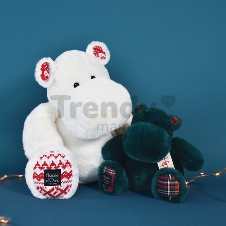 Plyšový hroch Christmas White Hippo Cocooning Histoire d’ Ours biely 40 cm od 0 mes