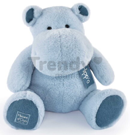 Plyšový hrošík Hippo Blue Jean Histoire d’ Ours modrý 40 cm od 0 mes HO3214