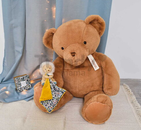 Plüss oroszlán kendővel dédelgetéshez Lion Plush with Comforter Boh'aime Doudou et Compagnie ajándékcsomagolásban sárga 12 cm 0 hó-tól