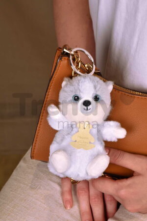 Plyšová kľúčenka psík husky The Soft Stretch Husky Key Ring Histoire d’ Ours sivá 12 cm HO3290