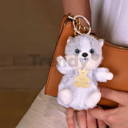 Plyšová kľúčenka psík husky The Soft Stretch Husky Key Ring Histoire d’ Ours sivá 12 cm HO3290