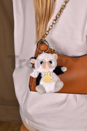 Plyšová kľúčenka kravička The Soft Stretch Cow Key Ring Histoire d’ Ours čierno-biela 12 cm HO3294