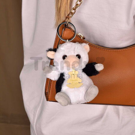 Plyšová kľúčenka kravička The Soft Stretch Cow Key Ring Histoire d’ Ours čierno-biela 12 cm HO3294