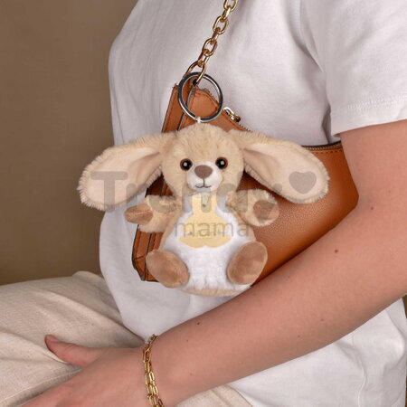 Plyšová kľúčenka zajačik The Soft Stretch Bunny Key Ring Histoire d’ Ours hnedá 12 cm HO3297
