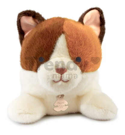Plyšová mačička s ťažkým bruškom P'tit Relax Cat Histoire d’ Ours bielo-hnedá 22 cm od 0 mes