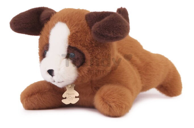 Plyšový psík s ťažkým bruškom P'tit Relax Brown Dog Histoire d’ Ours hnedý 22 cm od 0 mes