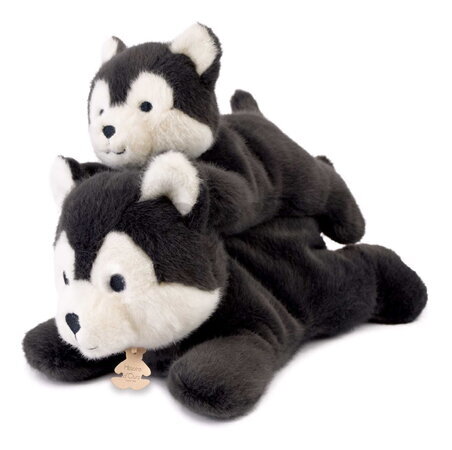 Plyšový vlk s ťažkým bruškom P'tit Relax Wolf Histoire d’ Ours sivý 22 cm od 0 mes