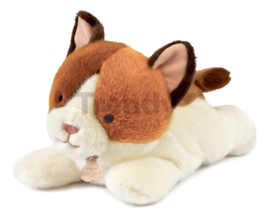 Plyšová mačička s ťažkým bruškom P'tit Relax Cat Histoire d’ Ours bielo-hnedá 30 cm od 0 mes
