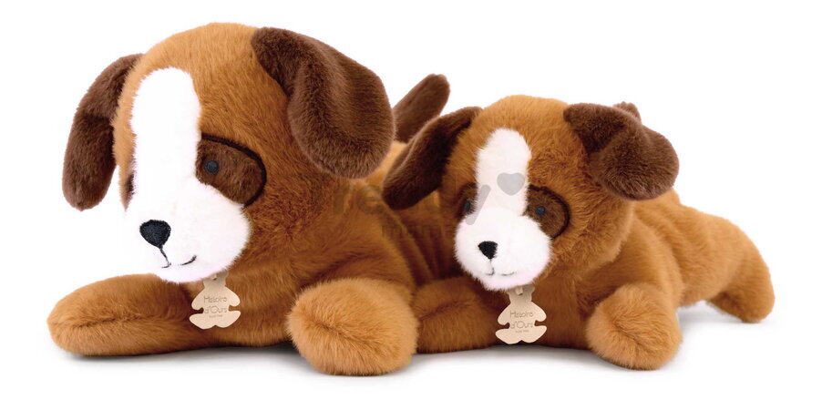 Plyšový psík s ťažkým bruškom P'tit Relax Brown Dog Histoire d’ Ours hnedý 30 cm od 0 mes HO3326