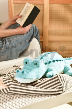 Plyšový krokodíl s ťažkým bruškom Croco Lagoon Les Explorateurs Histoire d’ Ours modrý 60 cm od 0 mes HO3329