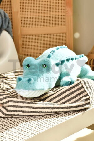 Plyšový krokodíl s ťažkým bruškom Croco Lagoon Les Explorateurs Histoire d’ Ours modrý 60 cm od 0 mes HO3329