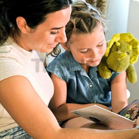 Plyšový dinosaurus na objímanie The Glue Pots Dino Magnetic Histoire d’ Ours magnetický zelený 30 cm od 24 mes