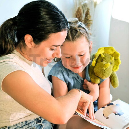 Plyšový dinosaurus na objímanie The Glue Pots Dino Magnetic Histoire d’ Ours magnetický zelený 30 cm od 24 mes