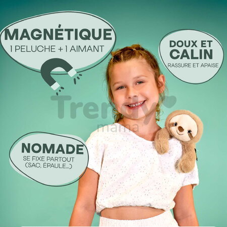 Plyšový leňochod na objímanie The Glue Pots Sloth Magnetic Histoire d’ Ours magnetický hnedý 30 cm od 24 mes