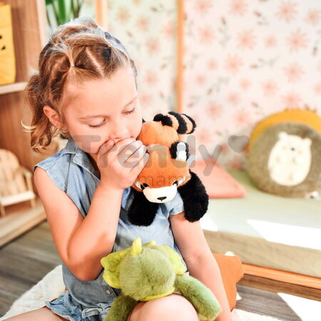 Plyšová panda červená na objímanie The Glue Pots Red Panda Magnetic Histoire d’ Ours magnetická oranžová 30 cm od 24 mes