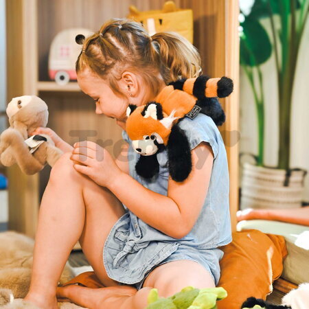 Plyšová panda červená na objímanie The Glue Pots Red Panda Magnetic Histoire d’ Ours magnetická oranžová 30 cm od 24 mes