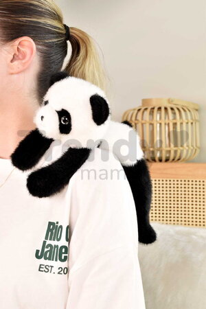 Plyšová panda na objímanie The Glue Pots Panda Magnetic Histoire d’ Ours magnetická čierno-biela 30 cm od 24 mes