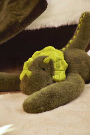 Plyšový dinosaurus na objímanie The Glue Pots Dino Histoire d’ Ours zelený 40 cm od 24 mes