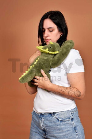 Plyšový dinosaurus na objímanie The Glue Pots Dino Histoire d’ Ours zelený 40 cm od 24 mes