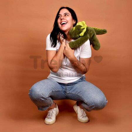 Plyšový dinosaurus na objímanie The Glue Pots Dino Histoire d’ Ours zelený 40 cm od 24 mes