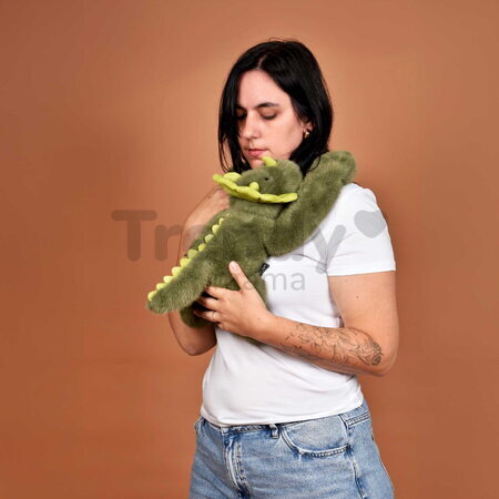 Plyšový dinosaurus na objímanie The Glue Pots Dino Histoire d’ Ours zelený 40 cm od 24 mes