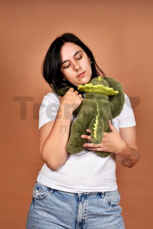 Plyšový dinosaurus na objímanie The Glue Pots Dino Histoire d’ Ours zelený 40 cm od 24 mes