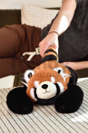 Plyšová panda červená na objímanie The Glue Pots Red Panda Histoire d’ Ours oranžová 40 cm od 24 mes