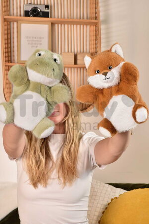 Plyšový krokodíl na bábkové divadlo The Glue Pots Croco Puppet Histoire d’ Ours zelený 24 cm od 0 mes HO3368