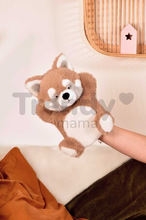 Plyšová panda červená na bábkové divadlo The Glue Pots Red Panda Puppet Histoire d’ Ours hnedá 24 cm od 0 mes HO3374