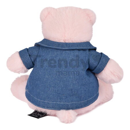 Plyšový hrošík s džínsovou košeľou Pink Mallow 1989 Hippo Histoire d’ Ours ružový 20 cm od 0 mes