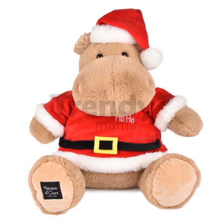 Plyšový hrošík s vianočnou čiapkou Kris Hug Hippo Histoire d’ Ours hnedý 38 cm od 0 mes