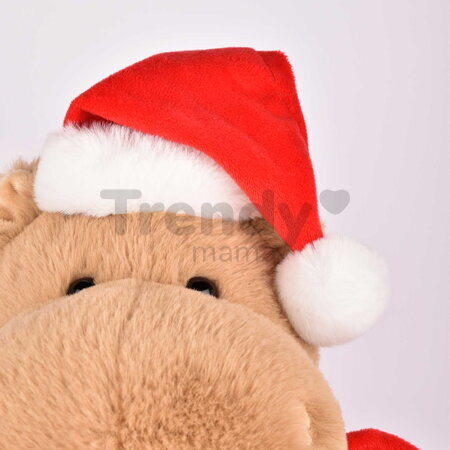 Plyšový hrošík s vianočnou čiapkou Kris Hug Hippo Histoire d’ Ours hnedý 38 cm od 0 mes