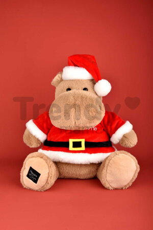 Plyšový hrošík s vianočnou čiapkou Kris Hug Hippo Histoire d’ Ours hnedý 38 cm od 0 mes