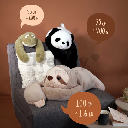 Plyšová panda na objímanie Panda Weighted Plush Toy The Glue Pots Histoire d’ Ours čierno-biela 75 cm od 24 mes HO3434