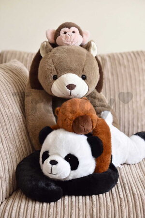 Plyšová panda na objímanie Panda Weighted Plush Toy The Glue Pots Histoire d’ Ours čierno-biela 75 cm od 24 mes HO3434