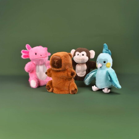 Plyšová kapybara na bábkové divadlo Capybara Hand Puppet The Glue Pots Histoire d’ Ours hnedá 24 cm od 0 mes HO3401