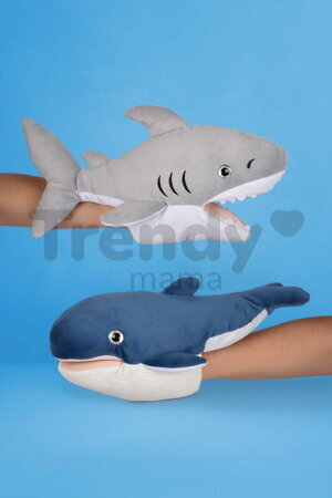 Plyšová veľryba na bábkové divadlo Whale Hand Puppet Marine Treasures Histoire d’ Ours modrá 30 cm od 0 mes HO3411