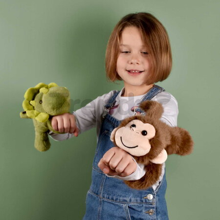 Plyšový dinosaurus na zápästie Dino Bracelet Slap The Glue Pots Histoire d’ Ours zelený 25 cm od 24 mes HO3412