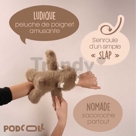 Plyšový medvedík na zápästie Bear Bracelet Slap The Glue Pots Histoire d’ Ours hnedý 25 cm od 24 mes HO3413