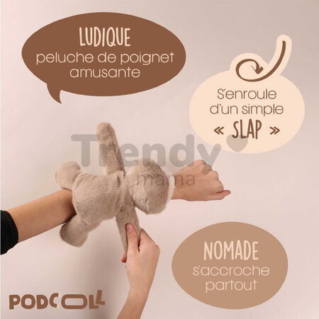 Plyšový leňochod na zápästie Sloth Bracelet Slap The Glue Pots Histoire d’ Ours hnedý 25 cm od 24 mes HO3414