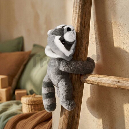 Plyšový medvedík čistotný na zápästie Raccoon Bracelet Slap The Glue Pots Histoire d’ Ours sivý 25 cm od 24 mes HO3417