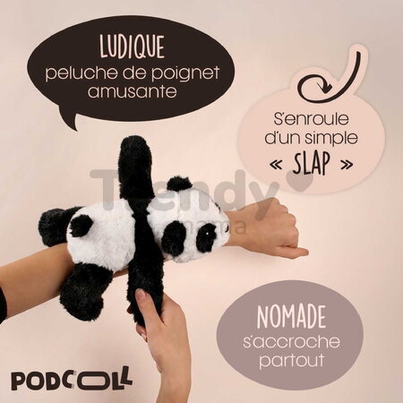 Plyšová panda na zápästie Panda Bracelet Slap The Glue Pots Histoire d’ Ours čierno-biela 25 cm od 24 mes HO3422