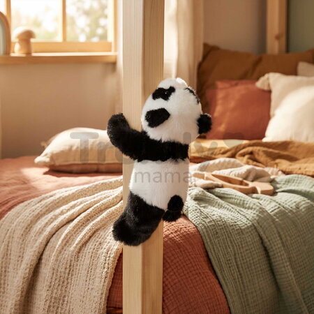 Plyšová panda na zápästie Panda Bracelet Slap The Glue Pots Histoire d’ Ours čierno-biela 25 cm od 24 mes HO3422