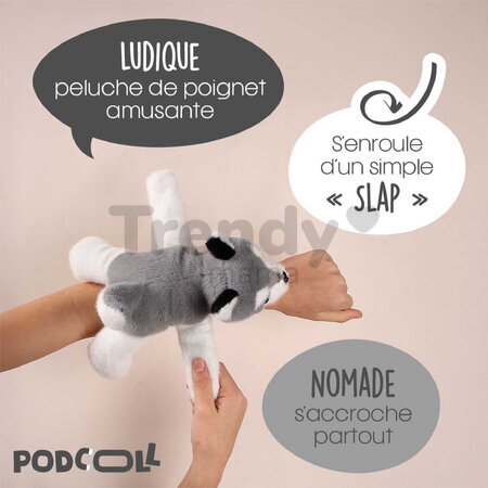 Plyšový psík husky na zápästie Husky Bracelet Slap The Glue Pots Histoire d’ Ours sivý 25 cm od 24 mes HO3423