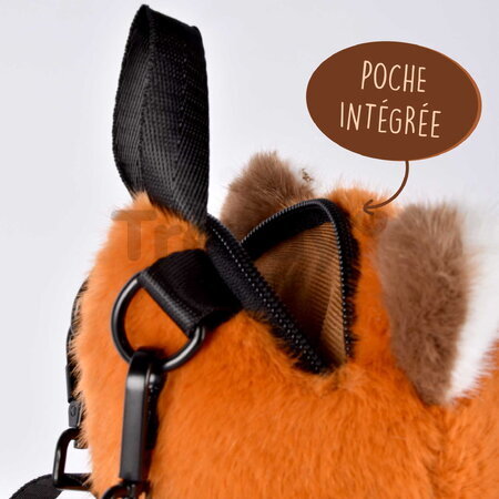 Plyšový batoh panda červená Red Panda Backpack The Glue Pots Histoire d’ Ours s popruhmi hnedý 28 cm od 24 mes HO3424